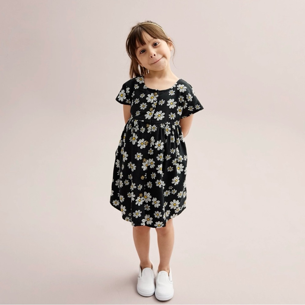 Kohl’s Baby & Toddler Girl Jumping Beans® Floral Black Dress Size 4T